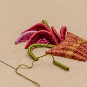 Nappe brodée main — 6 places